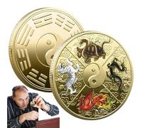 Moneta - Tai Chi Commemorativo - Token, I Ching Amulet | Strumento Scratch - Per Biglietti, - Icona Fortune - Da Collezione Culturale Per Positivi