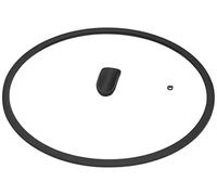 Moneta Temperato Coperchio Piatto con Bordo in Silicone 32 cm, Vetro