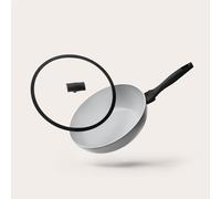 Moneta Wok Ø30 cm manico in bakelite e coperchio in vetro