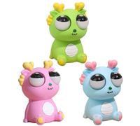 Monetais 3 Pezzi di Giocattoli da spremere, Drago Che schiocca Gli Occhi, Giocattolo Antistress, Divertente bulbo oculare, Drago scoppiato per Il Compleanno, bomboniere, Giocattoli per l'ansia