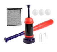 Monetais Allenatore di Baseball Pop-up con Lancio Automatico per Allenamento di Baseball, Rosso | Adatto alla pratica solista, portatile con custodia, palline morbide e sicure per bambini, uso esterno/interno