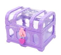Monetais Confezione da 1 scrigno del tesoro giocattolo stile principessa retrò per bambini con chiusura a cuore, scatola portaoggetti vuota, viola
