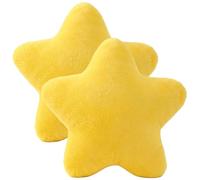 Monetais Cuscino a stella, 2 cuscini ultra morbidi e carini in peluche per la camera dei bambini, divano e arredamento, stella di peluche gialla da 12 pollici