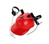 Monetais Guzzler Casco per Bere Porta lattina Cappello da Bevitore con Cannuccia per Feste di Calcio Partita di Halloween Natale Divertimento (Rosso)