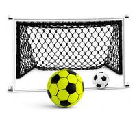 Monetais Set di palloni da Calcio per Interni da 9, 45 Pollici con Porta in Tessuto 3D, casa in Morbida Schiuma silenziosa per Giochi al Coperto per Bambini, Palla da casa