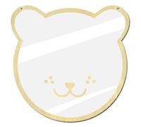 Monetais Specchio acrilico, specchio autoadesivo sicuro per bambini a forma di orso carino per la cameretta dei bambini, bagno per