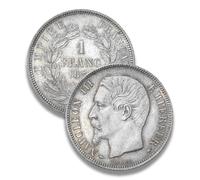 Monete antiche francesi, Collezione moneta argento francia, monete d'oro vecchie lire italiane per collezionisti, moneta commemorative antica europee (Napoleon III 1 fr. 1859)