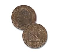 Monete antiche francesi, Collezione moneta argento francia, monete d'oro vecchie lire italiane per collezionisti, moneta commemorative antica europee (Napoleon III 5 centimes 1857)