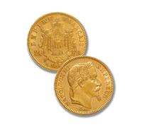 Monete antiche francesi, Collezione moneta argento francia, monete d'oro vecchie lire italiane per collezionisti, moneta commemorative antica europee (Napoleon III 20 fr. gold 1866A)
