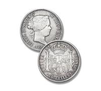Monete antiche spagnola, collezione moneta antica argento spagna, moneta d'oro vecchie europee per collezionisti, monete commemorative italiane rare (Isabel II Madrid 10 R 1863)