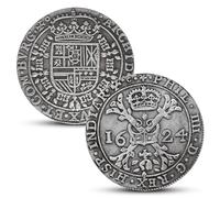 Monete antiche spagnola, collezione moneta antica argento spagna, moneta d'oro vecchie europee per collezionisti, monete commemorative italiane rare (1624 Felipe IIII 1 Patagon)