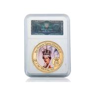 Monete Commemorative 1926-2022 Moneta Ricordo della Regina Elisabetta II Placcata in Oro Moneta da Sfida Regalo da Collezione