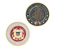 Monete Commemorative, Moneta da Sfida Eroi al Valore della Guardia Costiera degli Stati Uniti, Preghiera per Il Coraggio, Moneta da Souvenir Placcata in Oro
