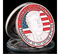 Monete Commemorative, Monete della Collezione First Presidential Team, Moneta Souvenir di Trump Placcata in Oro/Argento del Presidente degli Stati Uniti