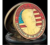 Monete Commemorative, Monete della Collezione First Presidential Team, Moneta Souvenir di Trump Placcata in Oro/Argento del Presidente degli Stati Uniti