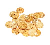 Monete d’oro per pirati Gettoni dorati Dobloni di plastica Tesoro decorativo