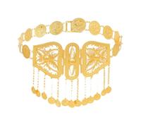 Monete d'oro delle donne della cinghia del metallo regolabile della catena della vita dei monili di danza del ventre gioielli per il vestito marocchino ed, Misura unica, Metallo Metallo Esotico