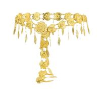 Monete d'oro delle donne della cinghia del metallo regolabile della catena della vita dei monili di danza del ventre gioielli per il vestito marocchino ed, Misura unica, Metallo Metallo Esotico