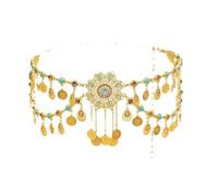 Monete d'oro delle donne della cinghia del metallo regolabile della catena della vita dei monili di danza del ventre gioielli per il vestito marocchino ed, Misura unica, Metallo Metallo Esotico