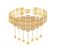 Monete d'oro delle donne della cinghia del metallo regolabile della catena della vita dei monili di danza del ventre gioielli per il vestito marocchino ed, Misura unica, Metallo Metallo Esotico
