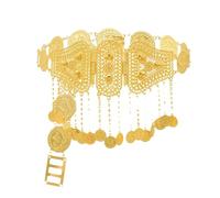Monete d'oro personalizzate da donna nappa catena vita champagne cristallo strass barba a forma di gioielli per il corpo, Misura unica, Metallo Metallo Esotico