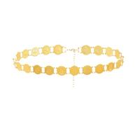 Monete d'oro personalizzate da donna nappa catena vita champagne cristallo strass barba a forma di gioielli per il corpo, Misura unica, Metallo Metallo Esotico