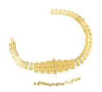 Monete d'oro personalizzate da donna nappa catena vita champagne cristallo strass barba a forma di gioielli per il corpo, Misura unica, Metallo Metallo Esotico