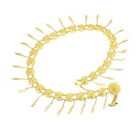 Monete d'oro personalizzate da donna nappa catena vita champagne cristallo strass barba a forma di gioielli per il corpo, Misura unica, Metallo Metallo Esotico