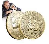 Monete Drago Metallo | Moneta d'Argento d'oro a Doppia Faccia 'Anno del Drago | Distintivo commemorativo a Moneta Cinese Tradizionale Dragon per Il Prossimo Anno Nuovo