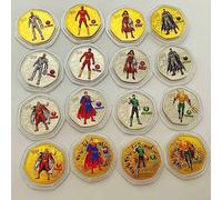 Monete/Medaglie Metallo Commemorative Super Heros DC Wonder Woman Batman Flash