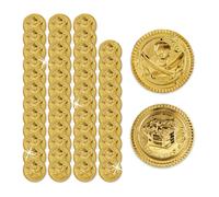 Monete oro pirati set 48 gettoni forziere tesoro plastica gioco feste costume
