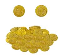 Monete Per La Caccia Al Tesoro Pirata - Moneta Giocattolo | Monete Per La Caccia Al Tesoro | 100 Pezzi Gold Silver Pirate Bit Con Caratteristica Di Dettaglio Lucida, False Giocate Per Bambini Per Fest
