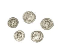Monete Romane imperiali antiche placcate Argento - Collezione Set Replica imperatori Romani 5 Pezzi - Artigianato Italiano, Fatte a Mano - Made in Italy