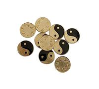 Monete TAO Yin Yang - Set di 10 Pezzi - Portafortuna e Oracolo I Ching Monete cinesi e antica cina, orientali (Placcate oro dipinte nere)