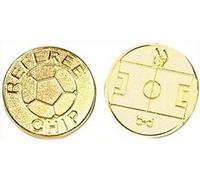 MONETINA arbitro calcio calcetto MONETA DORATA sorteggio metallo