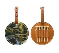 Monet's Garden - Borsa portaoggetti per tee da golf, multifunzionale, per uomo, materiale durevole in poliuretano