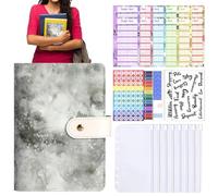 Money Binder, A6 Cash Saving Book, Budget Organizer Notebook, Envelope Challenge System, Bill Holder with Cards, Ideal for Adults, Kids, Planning, School, Home, Travel, Budgeting, 7.4x5.31 Inches
