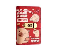 Money Binder for Cash Saving - Capybara Budget Notebook | 11.3x17.8cm PU PP Organizer with Lock, Money Management Binder for Freelancers Students Couples Adults Home Office