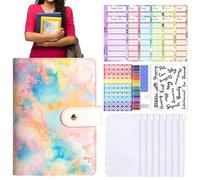 Money Binder Organizer, A6 Budget Book, 7,4 x 5,31 in Cash Saving Envelope, Refillable Binder System, Chiusura lampo autentica per casa, scuola, viaggio, finanza, planning, bambini, adulti