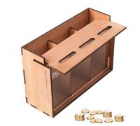 Money Box - Savings Box | Cash Boxs Safe | Savings Challenge Piggy Bank for Adults Kids Wooden Removable Money Organizer with 3 Compartments Piggy Bank Decorative Home Decor for Bedroom