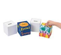 Money box White Square 10 x 10 cm 12 pieces