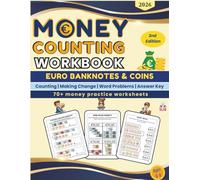 Money Counting Workbook for Euro Currency Coins and notes (Color Edition): Counting book for kids to learn Euro