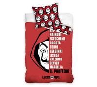 Money Heist Set Copripiumino Singolo Nomi Fronte-Retro Letto 100% Cotone Licenza