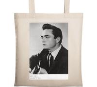Money John che suona la chitarra Bill Coin Artist Singer Famous California Movies Borsa in cotone ecologico naturale beige