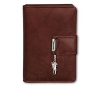 Money Maker OPJ701N Portamonete RFID in Vera Pelle Marrone Donna 9x13x3cm