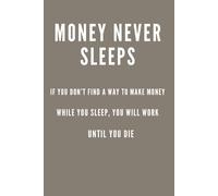 MONEY NEVER SLEEPS BROWN: Office, School Noteboo, Motivational, Positive Affirmation, Inspirational, Composition, Daily Journal for Success Business Mindset Planner