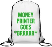 Money Printer Goes BRRRRR End The Fed Gym Sack - Borsa casual con coulisse, colore: bianco