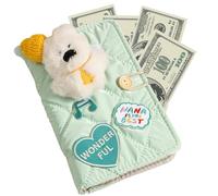 Money Saver Booklet, Cash Budget Binder, Coin Storage Organizer, Cute Bear Design, 10 fogli ricaricabili pagine, compatto Lightweight, ideale per viaggi Planning, Student Budgeting, 19 x 12 cm