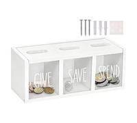 Money Saving Box for Kids | Wooden Wall Mount Clear Window Organizer