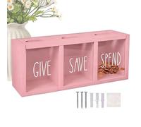 Money Saving Box for Kids | Wooden Wall Mount Clear Window Organizer
